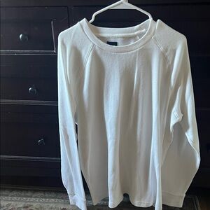 GAP Ribbed White Long Sleeve Shirt